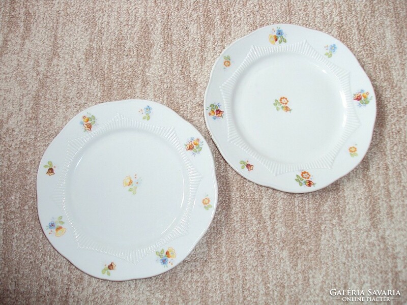 Retro régi porcelán kis tányér, süteményes tányér virág mintás Bavaria 2 db