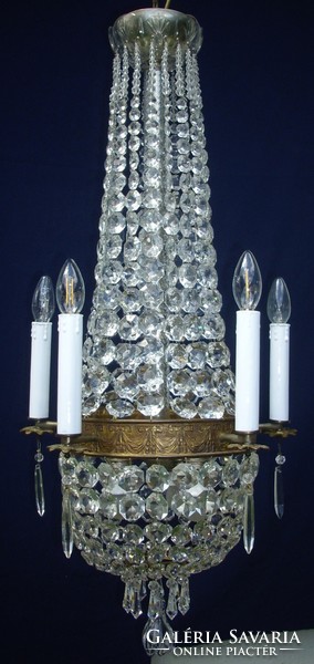 Antique empire crystal chandelier with 8 lights