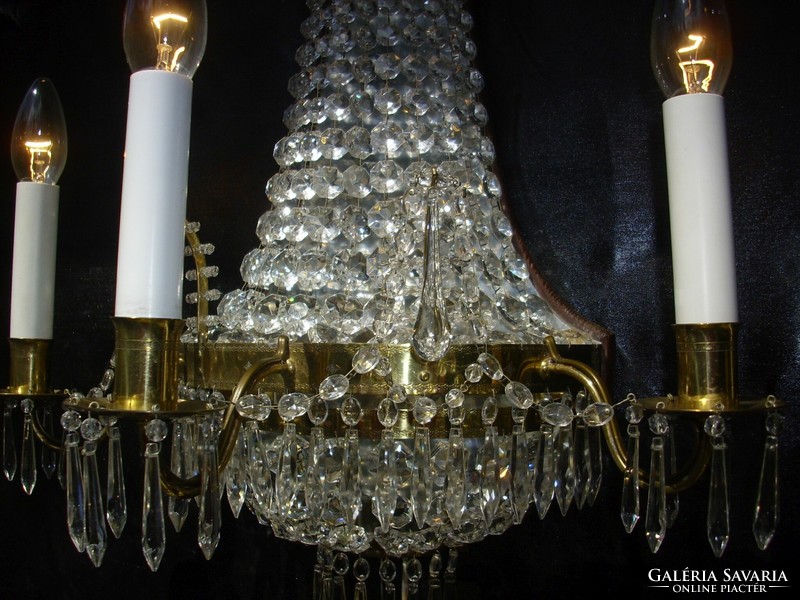 Antique empire crystal wall arm with crown