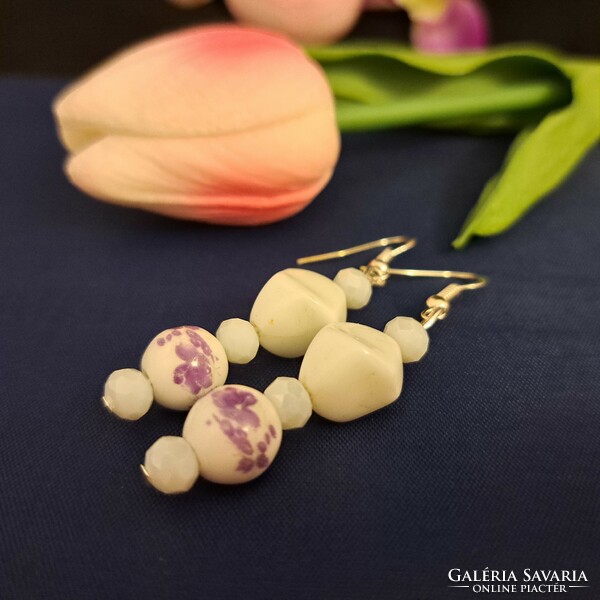 Handmade porcelain flower earrings 5 cm