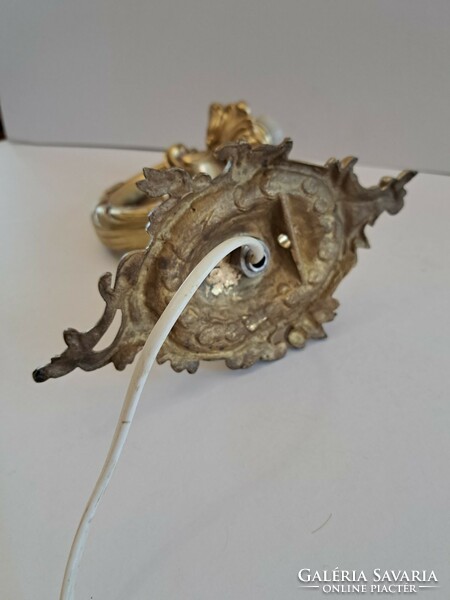 Antique refurbished, rewired brass wall lever