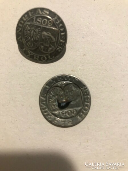 Old military metal button. 1809. Andreas Hofer Tyrol