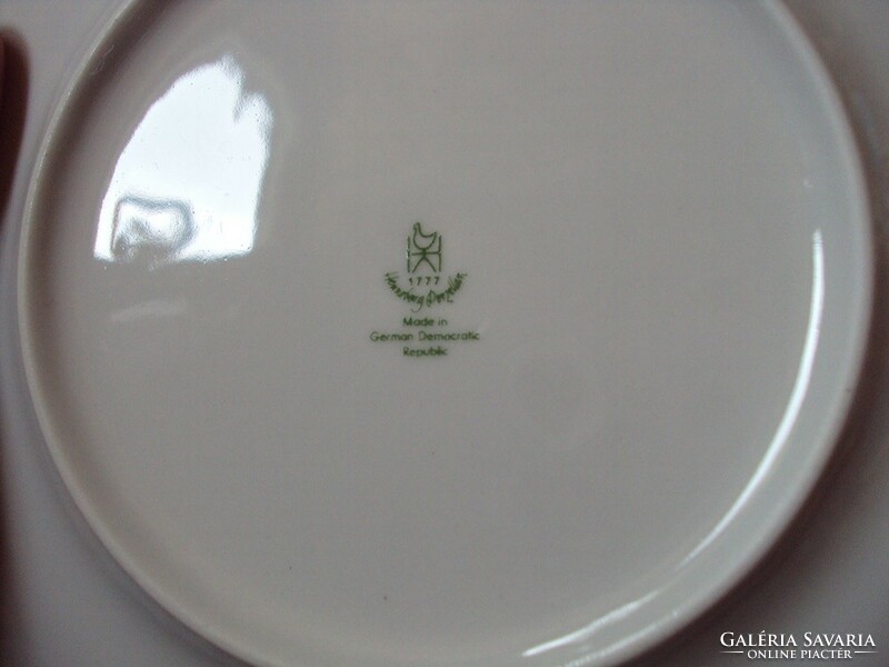 Retro régi porcelán kis tányér, süteményes tányér virág mintás GDR Kelet-német 4 db