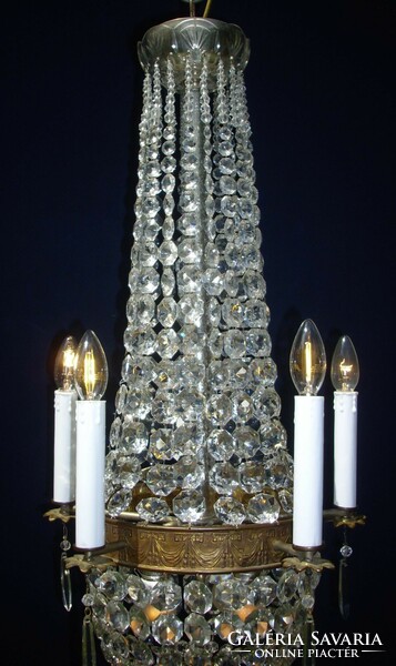 Antique empire crystal chandelier with 8 lights