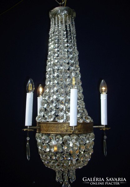 Antique empire crystal chandelier with 8 lights