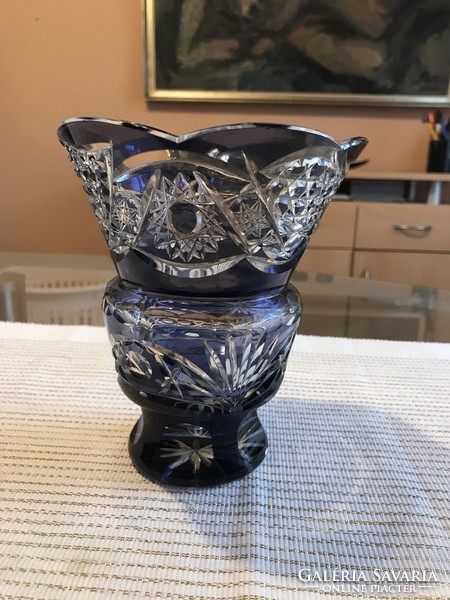 Beautifully polished violet blue crystal vase