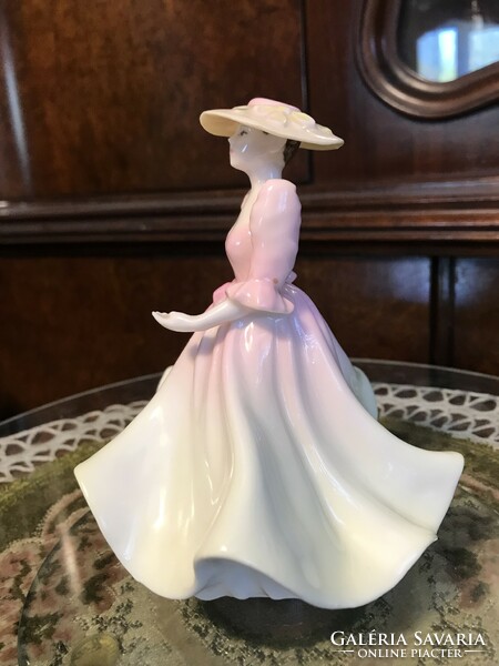 Coalport debulante may ball flawless, hand painted, marked, porcelain statue
