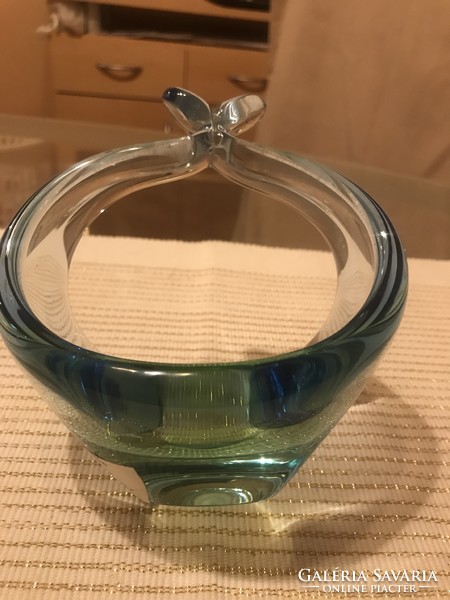 Colorful glass basket-shaped decorative bowl