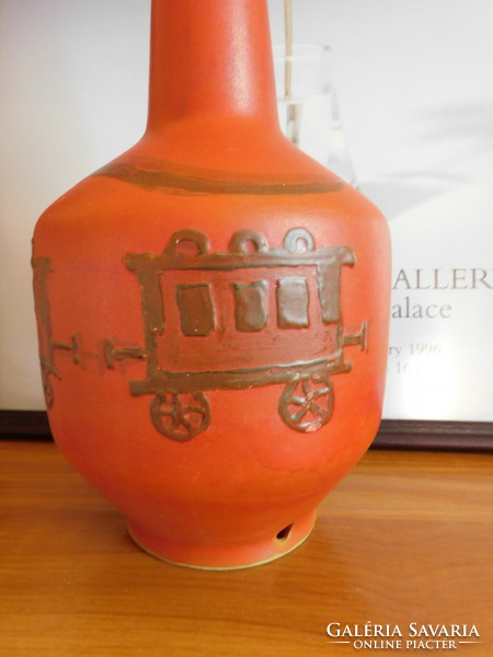 Retro ceramic craftsman children's room train lamp 30 cm