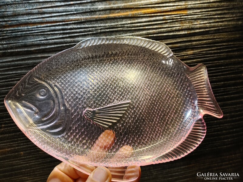 Flounder-shaped tray made of plastic, retro antique