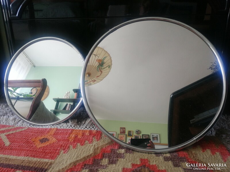 2 pcs art deco modern design round mirror