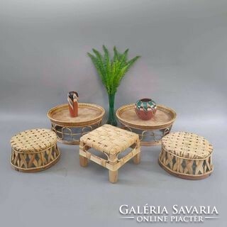 Indonesian banana leaf seat, small table set