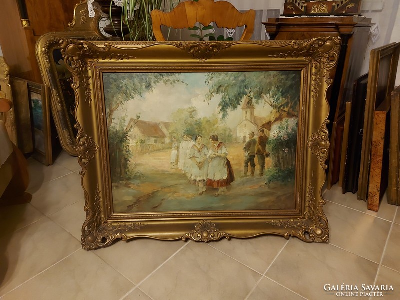 A brilliant antique painting by Ágoston Ács!