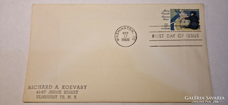 Első napi bélyeg 1966 Mary Cassatt