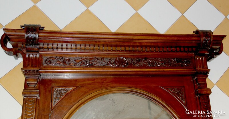 Pewter carved mirror with console table 255 cm