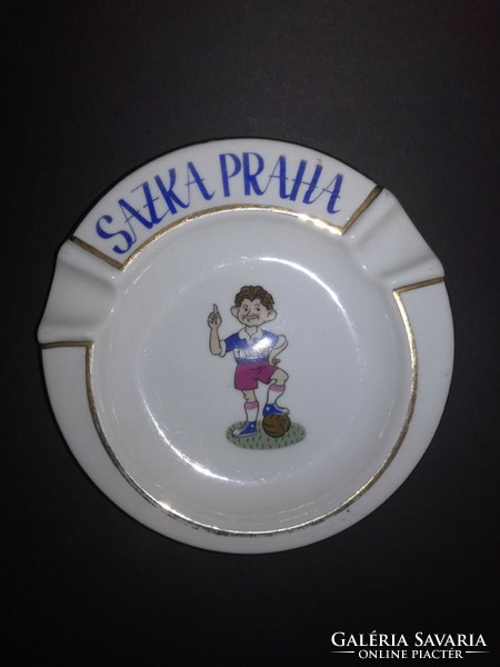 Sazka Praha prágai retro focista reklám porcelán hamutartó -  EP