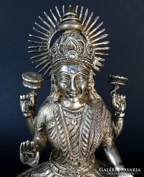 Silver goddess Laksmi statue made of 95% pure silver 617 g.