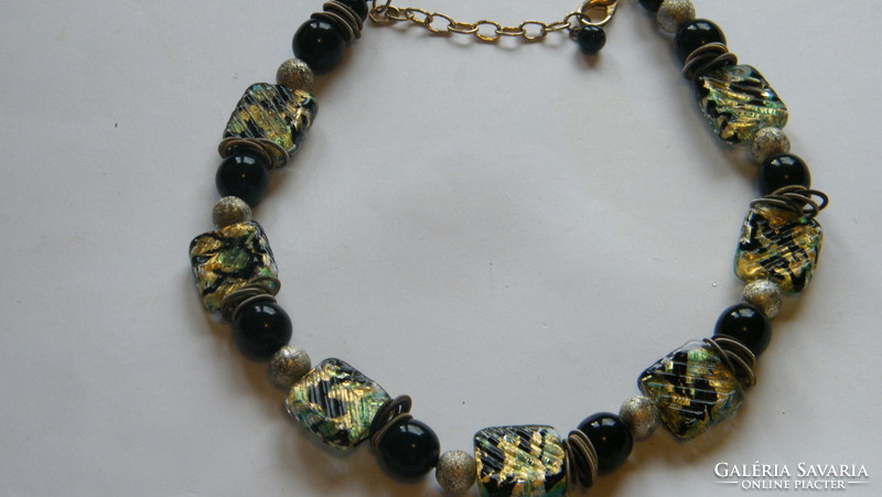 Murano glass necklace/large mesh/