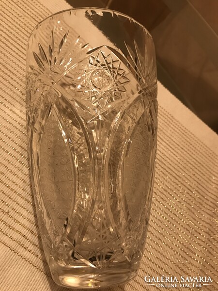 Nagy ólom kristály csiszolt váza