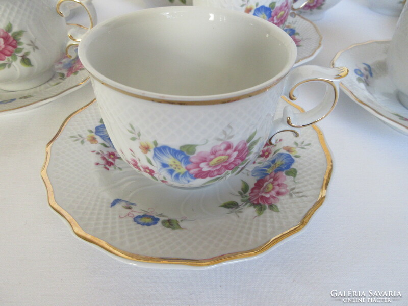 Hollóházi, 15-piece tea set with morning glory pattern. Negotiable!