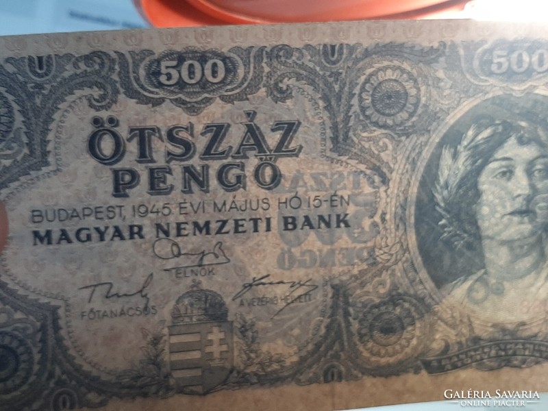 500 pengő 1945 ötszáz pengő  " N " Betű hibás RITKA  EF ropogós bankjegy