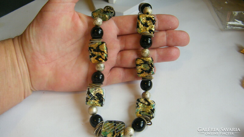 Murano glass necklace/large mesh/