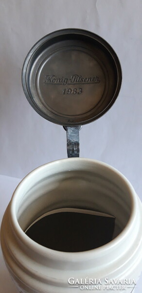 German jug with tin lid, cup