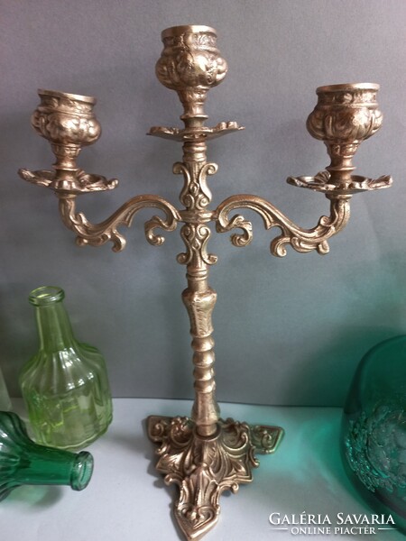 3 Branch copper (cast) candle holder 2 pcs