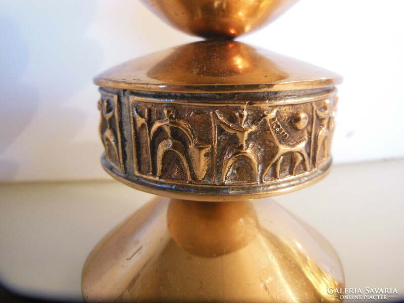 Candle holder - craftsman György Szabo - copper - 56 dekas - 13.5 x 7.5 cm - his work - flawless