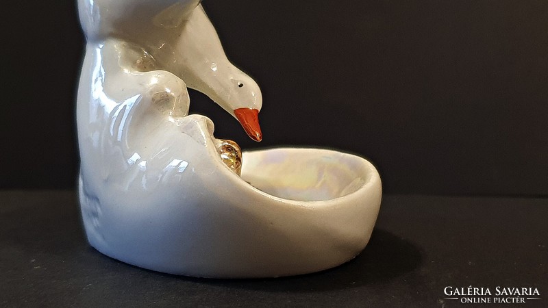 Chandelier glazed, old, porcelain ring holder.
