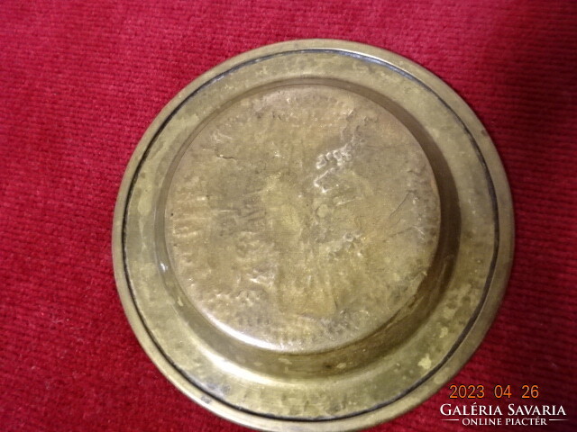 Indian copper centerpiece, printed pattern, diameter 9 cm. Jokai.
