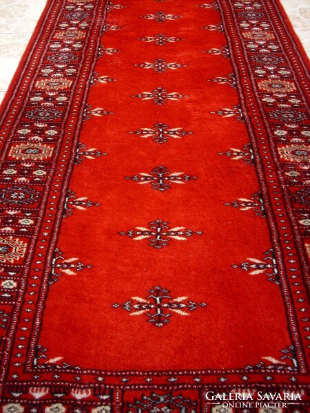 Pakistani hand-knotted running Persian carpet 257x82cm