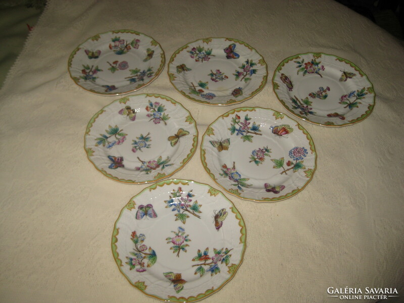 Ó-Herend Victoria pattern small plates 1943. 6 Pcs 15.2 cm
