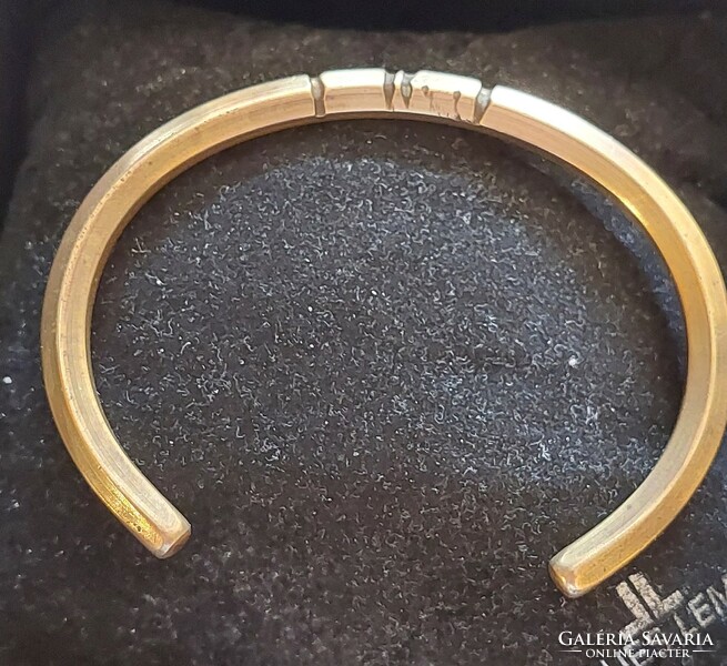 Engraved brass open bangle