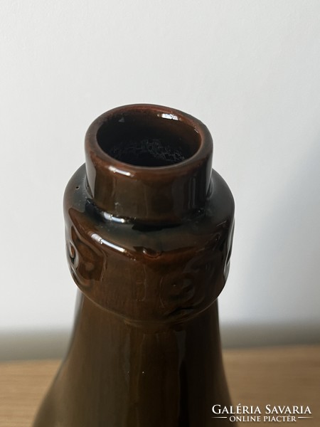 Régi kerámia boros készlet (palack + 2 pohár)
