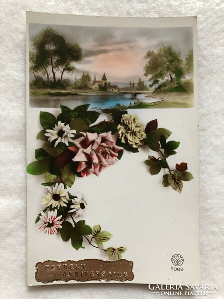 Antique colored postcard - 1928 -6/2.