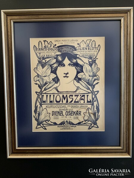 Art Nouveau lily thread performance poster from the 1920s