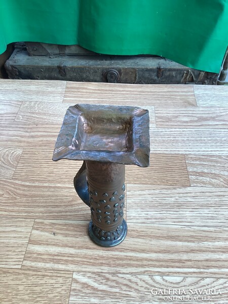 Bronze vase candle holder and ashtray in one 18 cm.