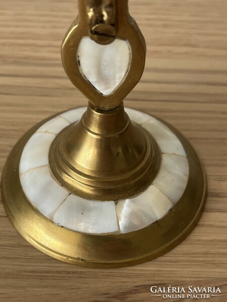 Copper crucifix with mother-of-pearl inlay, tabletop. Flawless!