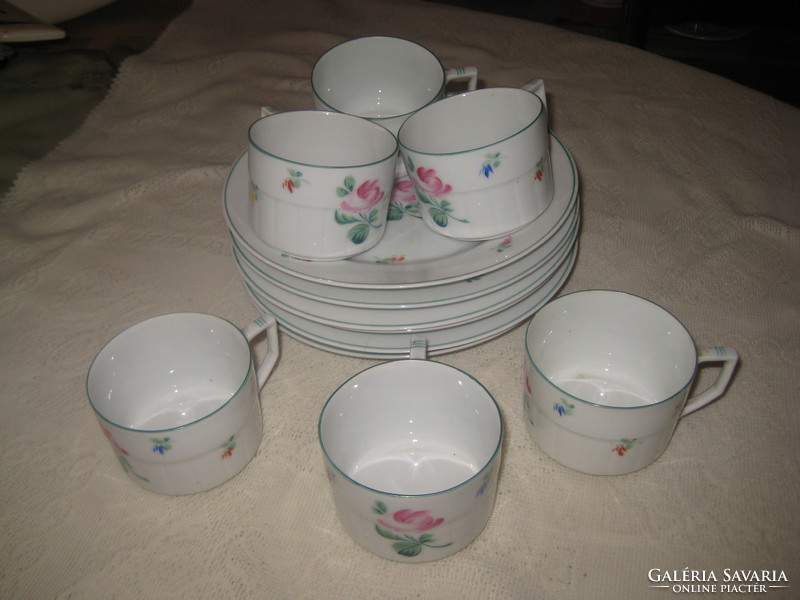 Viennese rose pattern, old Herend tea set, from the early 1900s