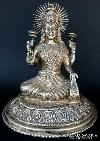 Silver goddess Laksmi statue made of 95% pure silver 617 g.