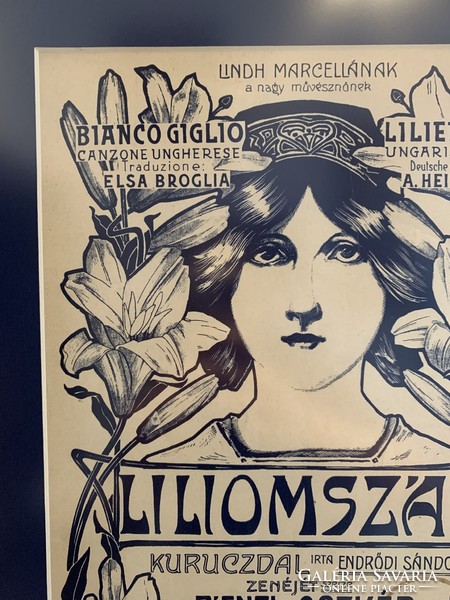 Szecessziós Liliomszál előadás plakát 1920-as évekből