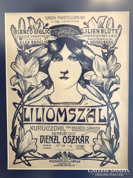 Szecessziós Liliomszál előadás plakát 1920-as évekből