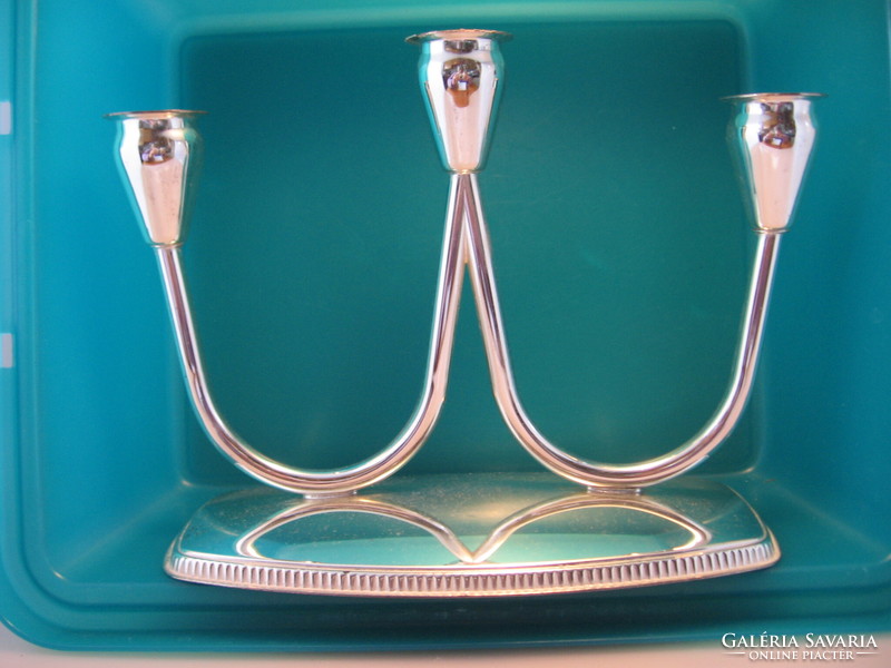 Vintage silver-plated 3-prong candle holder
