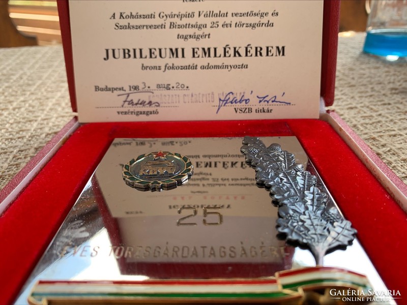Jubilee commemorative medal metallurgy for 25 years of membership in the National Guard