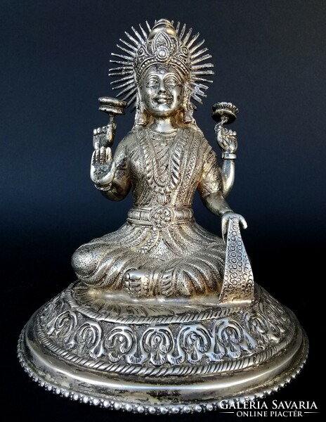 Silver goddess Laksmi statue made of 95% pure silver 617 g.