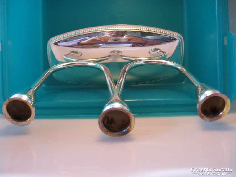 Vintage silver-plated 3-prong candle holder