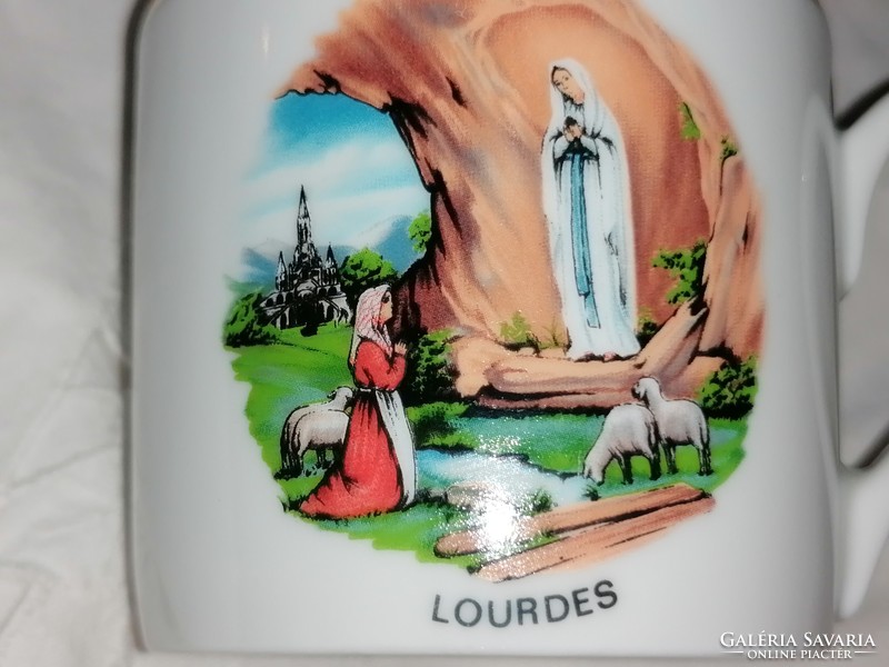 Lourdes memorial cup, apparition of the Blessed Virgin Mary st. To Bernadette