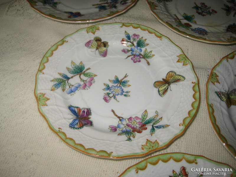 Ó-Herend Victoria pattern small plates 1943. 6 Pcs 15.2 cm