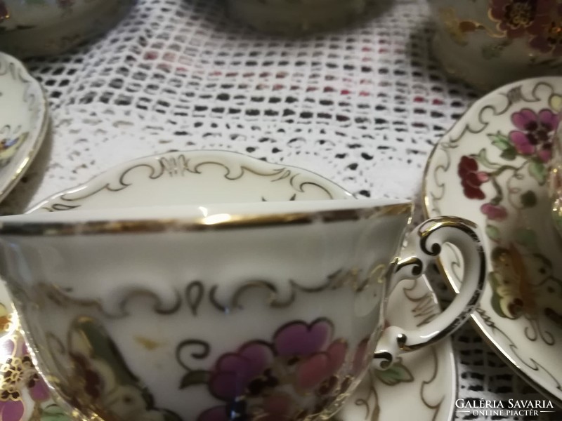 Zsolnay porcelán pillangó mintás kávés készlet